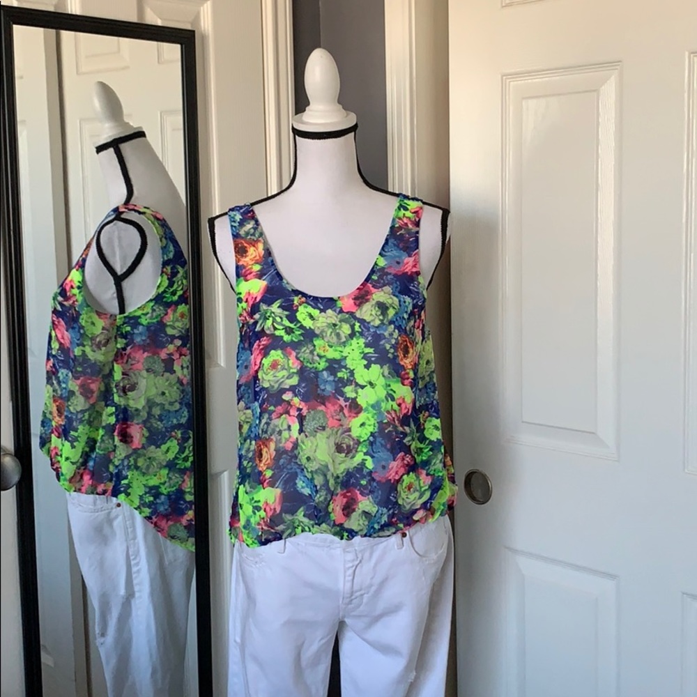 Astr high low floral blouse